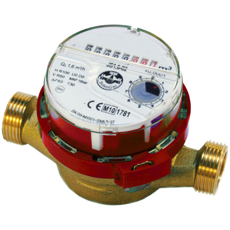 3/4" Inch (1") 4 m3/h Débitmètre d'eau chaude haute qualité couleur rouge (1/3)