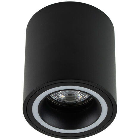 Spot de plafond en saillie HALIS OV GU10 IP20 rond noir, anneau blanc EDO777331 Edo Solutions (1/5)