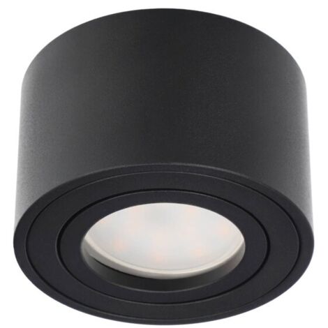 Edo Solutions – Spot de plafond en saillie noir 4,8W – Douille LED réglable – Lumière chaude 3000K – Aluminium IP20 pour intérieur (1/5)