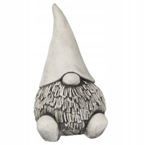 Sculpture de jardin en pierre, figurine de nain barbu gris (1/5)