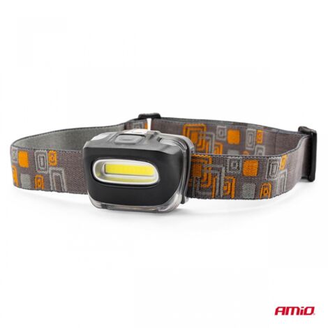 Lampe frontale COB avec 3 piles AAA, 150 flux lumineux, IPX3, amio-02199 (1/5)