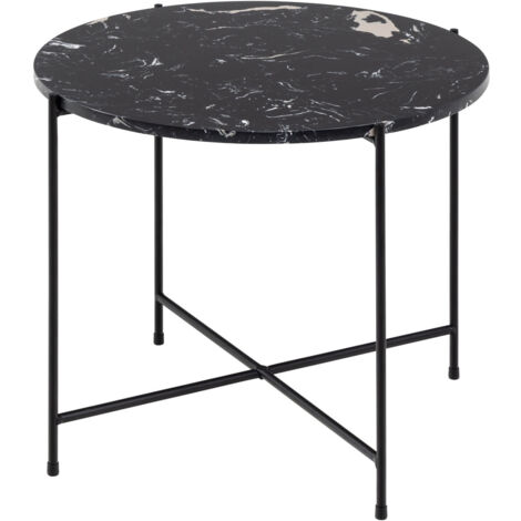 Table basse Avila en marbre noir 52x40 cm (1/5)