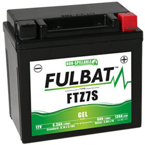 Fulbat – Batterie gel 12V 6,3Ah – Technologie anti-fuite – Installation jusqu'à 90° – Puissance de démarrage 130A – Sans entretien (1/4)