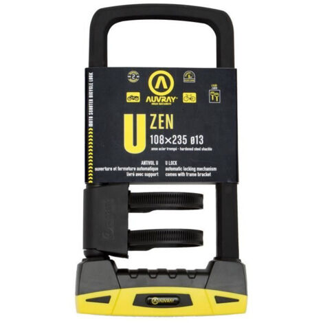 Antivol en U Auvray U-ZEN (revêtement en caoutchouc pour le bandeau) avec poignée - 108 x 235 mm (1/3)