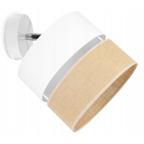 Applique murale de plafond avec abat-jour en jute blanc de 20 cm (1/5)