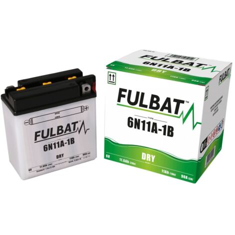 Batterie Fullbat FUL DRY - 6N11A-1B (sèche, réparable, acide inclus) (1/3)