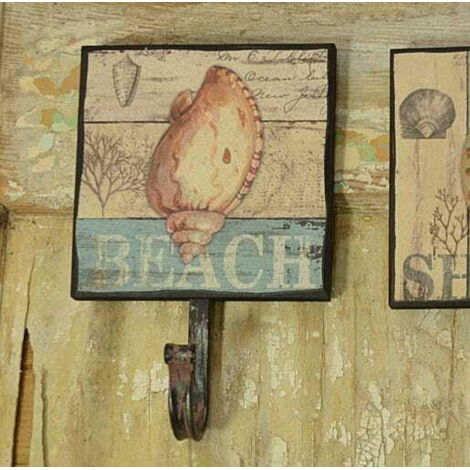 Décoration murale rétro méditerranéenne en coquillages de plage (1/5)
