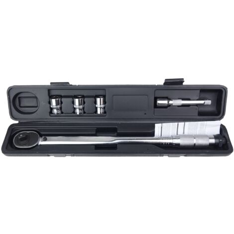 Clé dynamométrique avec douille 17 mm 19 mm 21 mm 40-210 Nm amio-02407 (1/5)