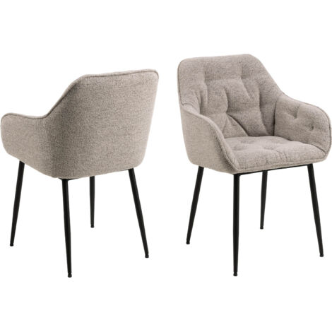 Fauteuil rembourré Brooke beige Monza avec accoudoirs (1/5)