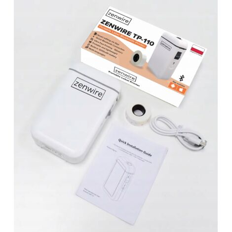 Mini imprimante thermique portable pour autocollants Bluetooth USB-C Zenwire TP-110 (1/5)