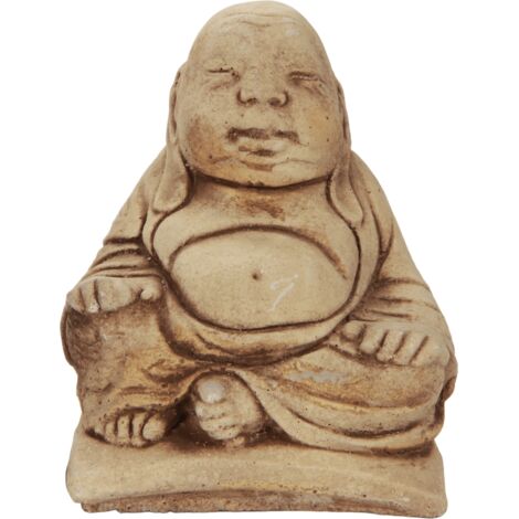 Sculpture de jardin représentant un moine zen, couleur marron (1/5)