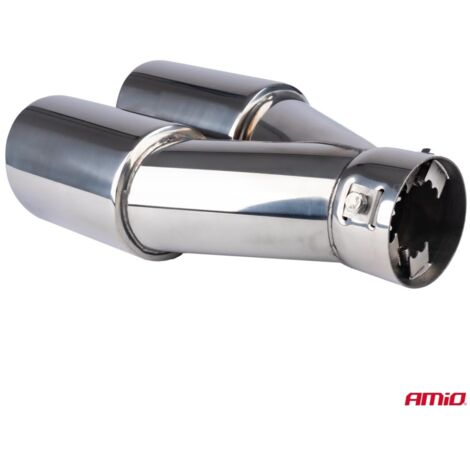 Embout de silencieux d'échappement, acier inoxydable, double chromage, amio-04062 (1/4)