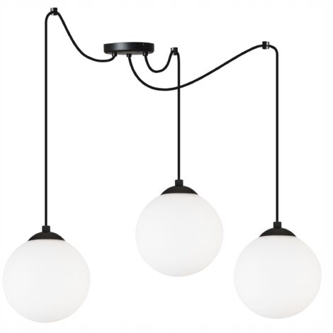 Suspension boule araignée LED noire 15 cm (1/5)