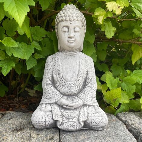 Sculpture de jardin en béton Bouddha gris (1/5)