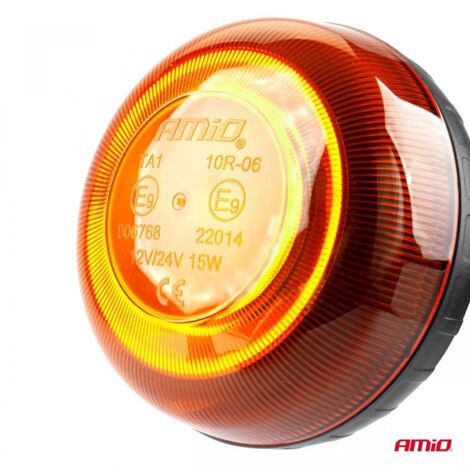 Mini gyrophare clignotant 18 LED à vis R65 R10 12V 24V W21sb amio-02923 (1/5)