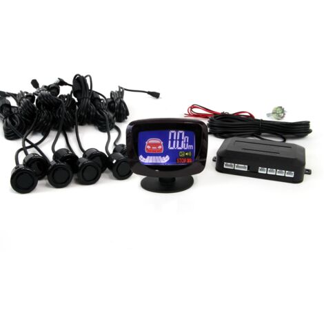 Kit de capteurs de stationnement, capteurs de recul à LED, 8 capteurs, noir, or, 18 mm, amio-01605 (1/5)
