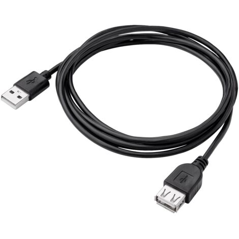 Câble d'extension USB 2.0 Akyga AK-USB-07, connecteurs A (M) - A (F), 1,8 m, noir (1/4)