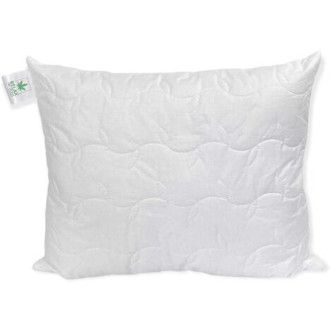 Oreiller 50x60 cm Anti-allergique Anti-stress Matelassé avec Fermeture Éclair Relaxant (1/4)