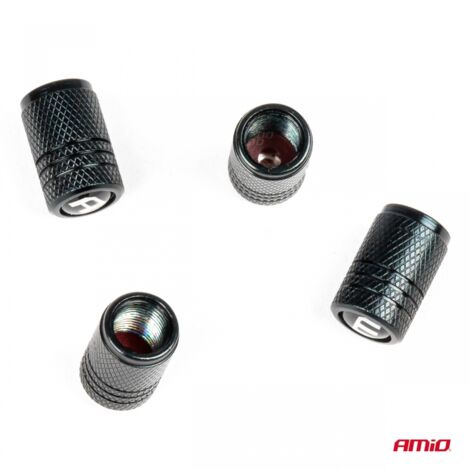 Bouchons de valve en aluminium, noirs, amio-03277 (1/3)