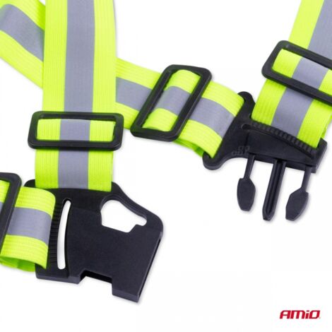 Harnais réfléchissant jaune gilet de sécurité réfléchissant amio-03104 (1/2)