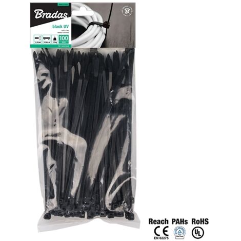 Bandeau en plastique noir 7,6 x 300/100 pièces (1/4)
