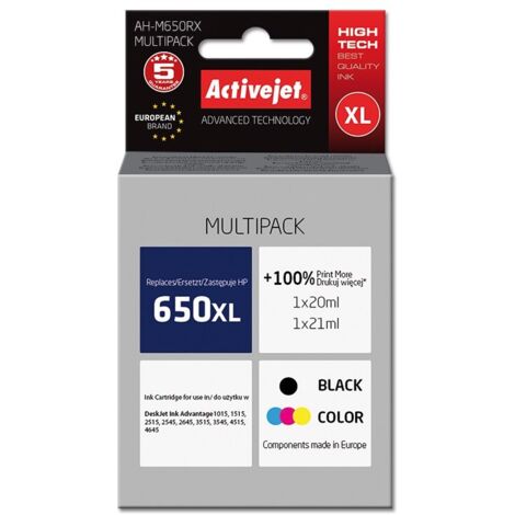 Encre Activejet pour HP 650 CZ101/CZ102 standard AH-M650RX (1/2)