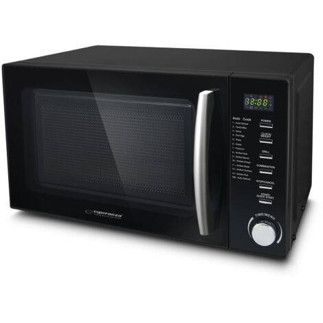 Four à micro-ondes 20L 900W – 14 programmes automatiques – Autonome noir avec écran tactile – Dimensions 446x360x265mm – Esperanza (1/5)