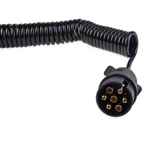 Câble électrique spiralé avec fiches 7 broches 12V 6 m amio-02390 (1/2)