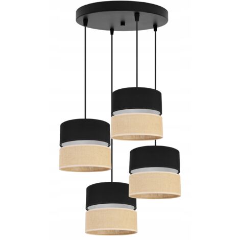Suspension, lustre de plafond, abat-jour 20 cm, noir (1/5)