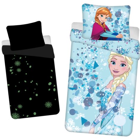 Disney - Parure de lit phosphorescente en coton "la Reine des Neiges" - 140 x 200 cm - Livraison gratuite (1/5)
