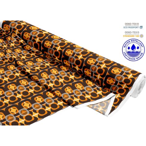 Tissu d'extérieur décoratif Oxford - motif géométrique orange I DR104 (1/5)