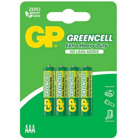 Piles Greencell 1,5 V AAA R3 (lot de 4) - GP24G-U4 (1/2)