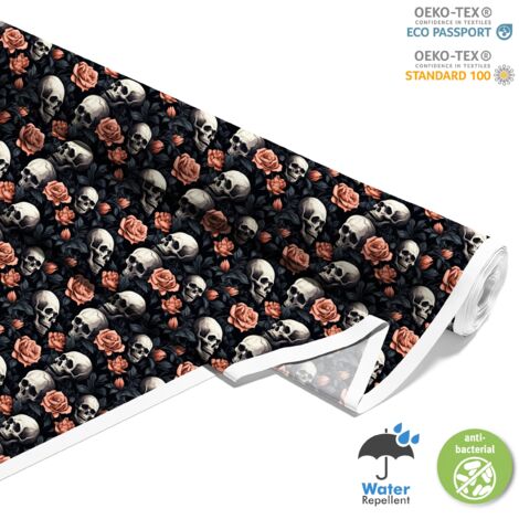 Tissu d'extérieur décoratif Oxford - Motif crâne I DX4248 (1/5)
