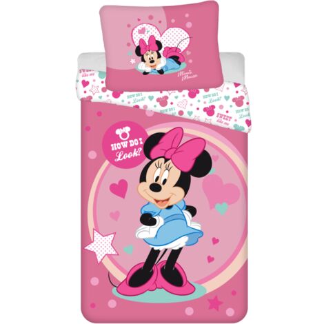 Disney - Parure de lit en microfibre "Minnie : Sweet like me" - Rose - 140 x 200 cm - Livraison gratuite (1/5)