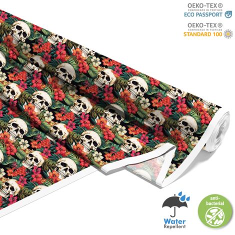 Tissu d'extérieur décoratif Oxford - Motif crâne I DX4055 (1/5)
