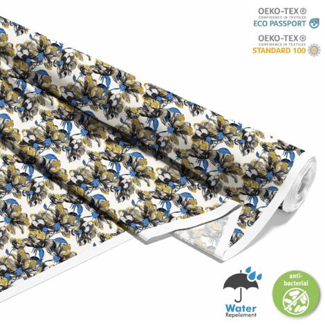 Tissus décoratifs d'extérieur Oxford - motif fleurs peintes 4 I DX163 (1/5)