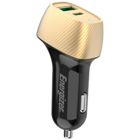 Energizer Ultimate - Chargeur de voiture USB-C et USB-A 38 W PD + QC3.0 (Or / Noir) (1/4)