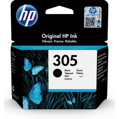 Cartouche d'encre noire originale HP 305 – Encre à base de pigment – Rendement 120 pages – Compatible imprimantes HP – Hewlett Packard
