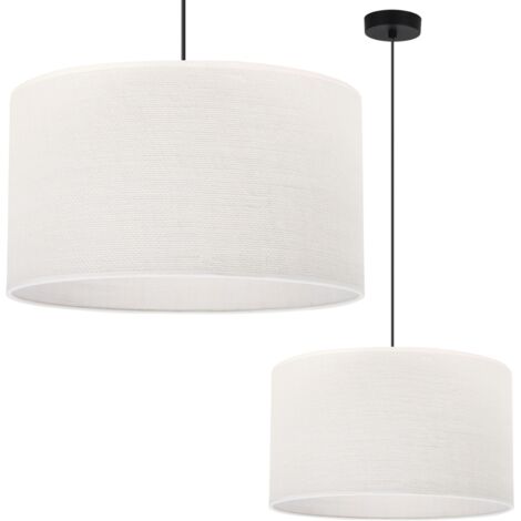 Suspension en jute noir, monobloc, abat-jour blanc, 40 cm E27 (1/5)