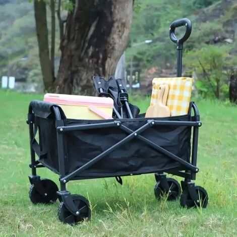 Chariot de camping pliable pour jardin, plage et camping, avec poches, 100 kg (1/5)