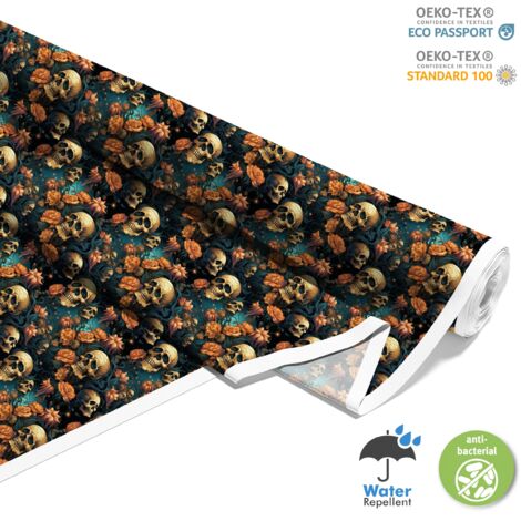 Tissu d'extérieur décoratif Oxford - Motif crâne I DX4284 (1/5)