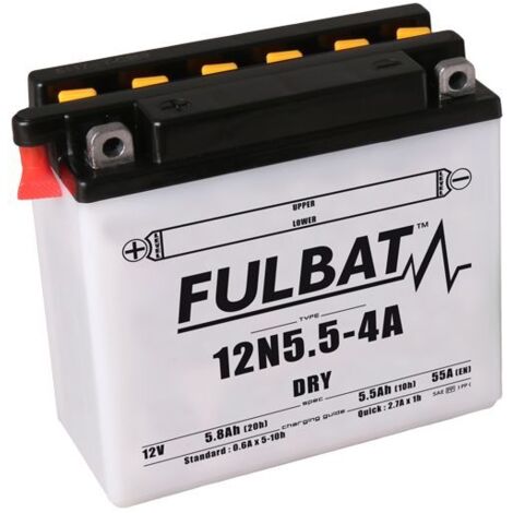 Batterie Fullbat FUL DRY - 12N5.5-4A (sèche, réparable, acide inclus) (1/3)