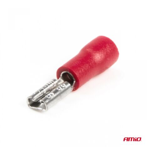 Connecteurs plats femelles isolés 3,8 mm 0,5-1,5 mm² 10 A 10 pièces amio-03060 (1/3)
