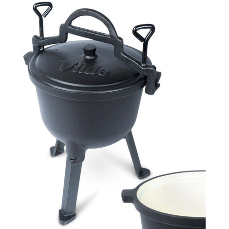 Chaudron en fonte émaillée sur pieds avec couvercle moulé, 4 l (1/5)