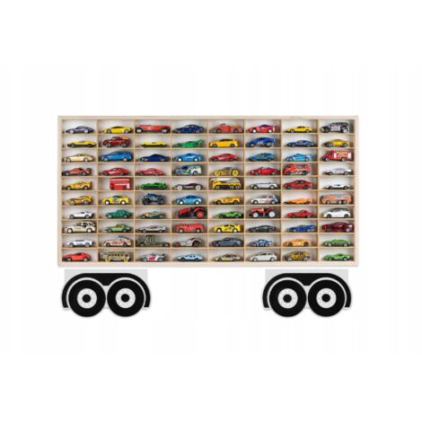 ÉTAGÈRE DE CAMION POUR RESSORTS 80 COMPARTIMENTS REMORQUE HOT WHEELS EN BOIS (1/4)