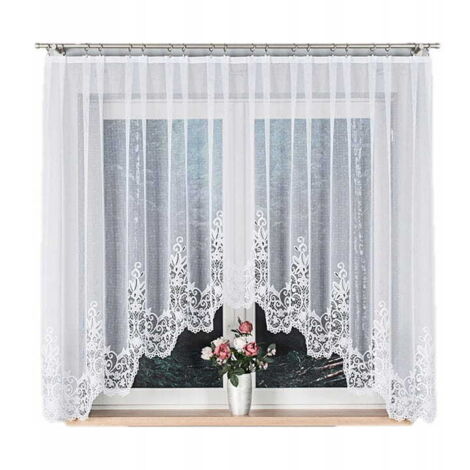 Rideau jacquard prêt à poser Berenika 330 x 170 cm blanc (1/5)