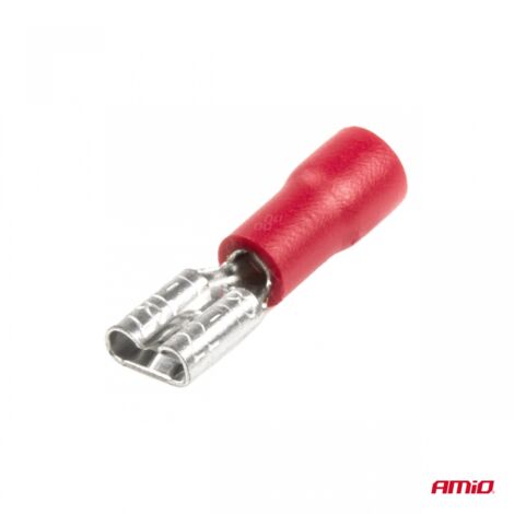 Connecteurs plats femelles isolés 5,6 mm 0,5-1,5 mm² 10 A 10 pièces amio-03061 (1/3)