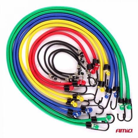 Cordes élastiques en caoutchouc pour attacher les bagages, lot de 12 pièces. amio-02836 (1/5)