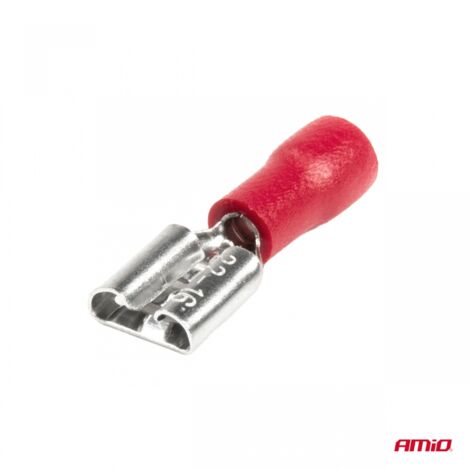Connecteurs plats femelles isolés 7,4 mm 0,5-1,5 mm² 10 A 10 pièces amio-03062 (1/3)