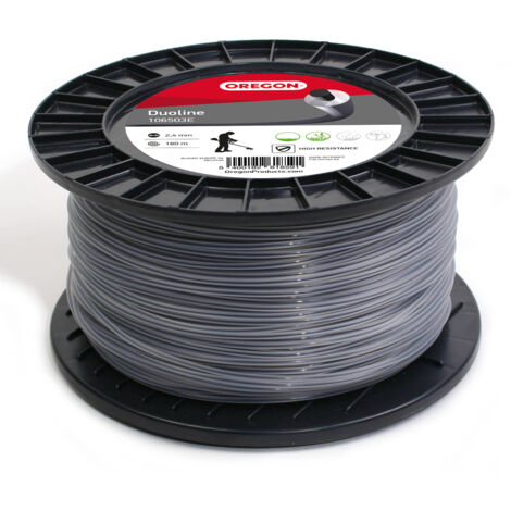 Fil débroussailleuse Rond Duoline Transparent/Noir ø2.4mm/180m Oregon 106503E